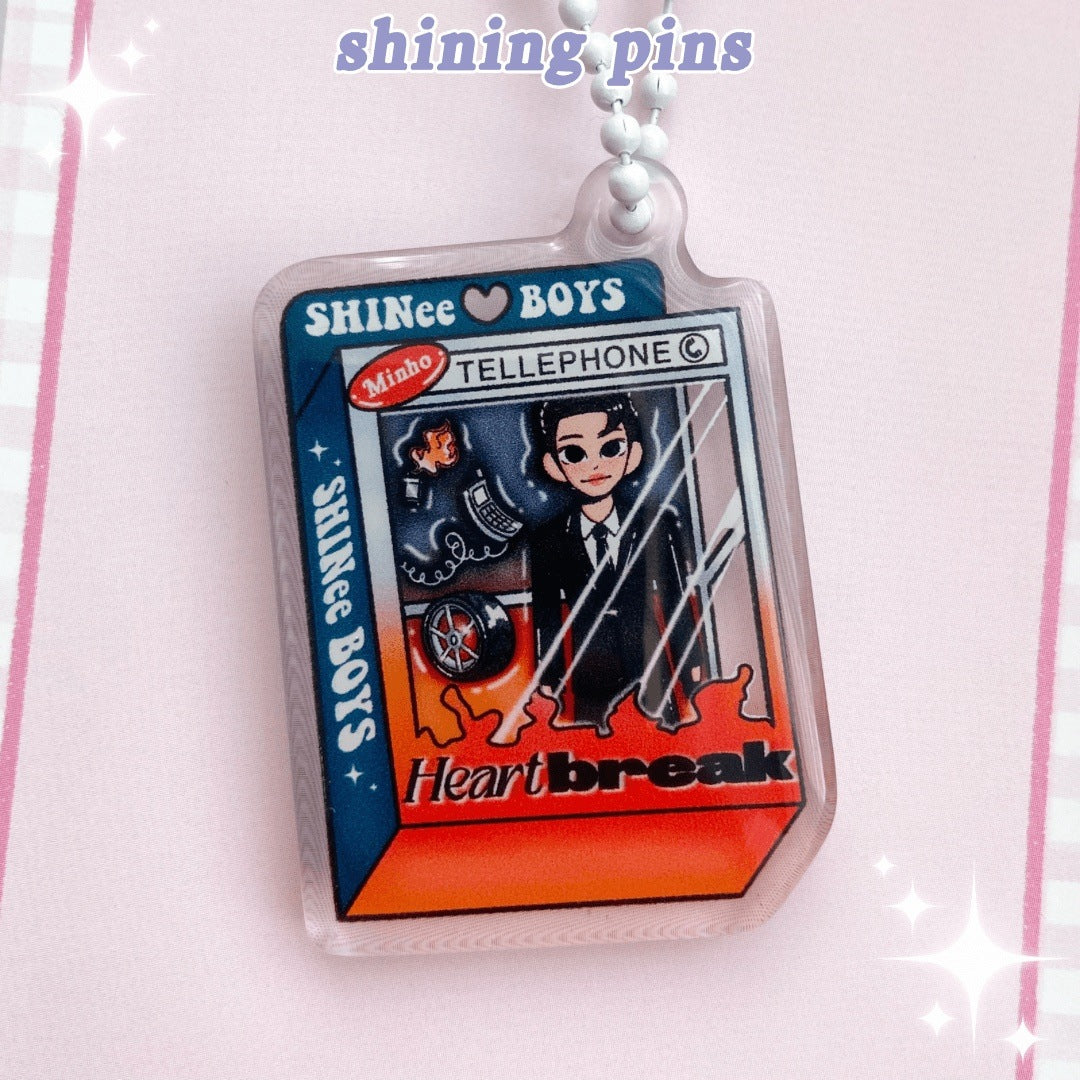 Minho Doll 'Heartbreak' Keychain Acrylic Keychain acrylic keychains & pins, shinee Shining Pins