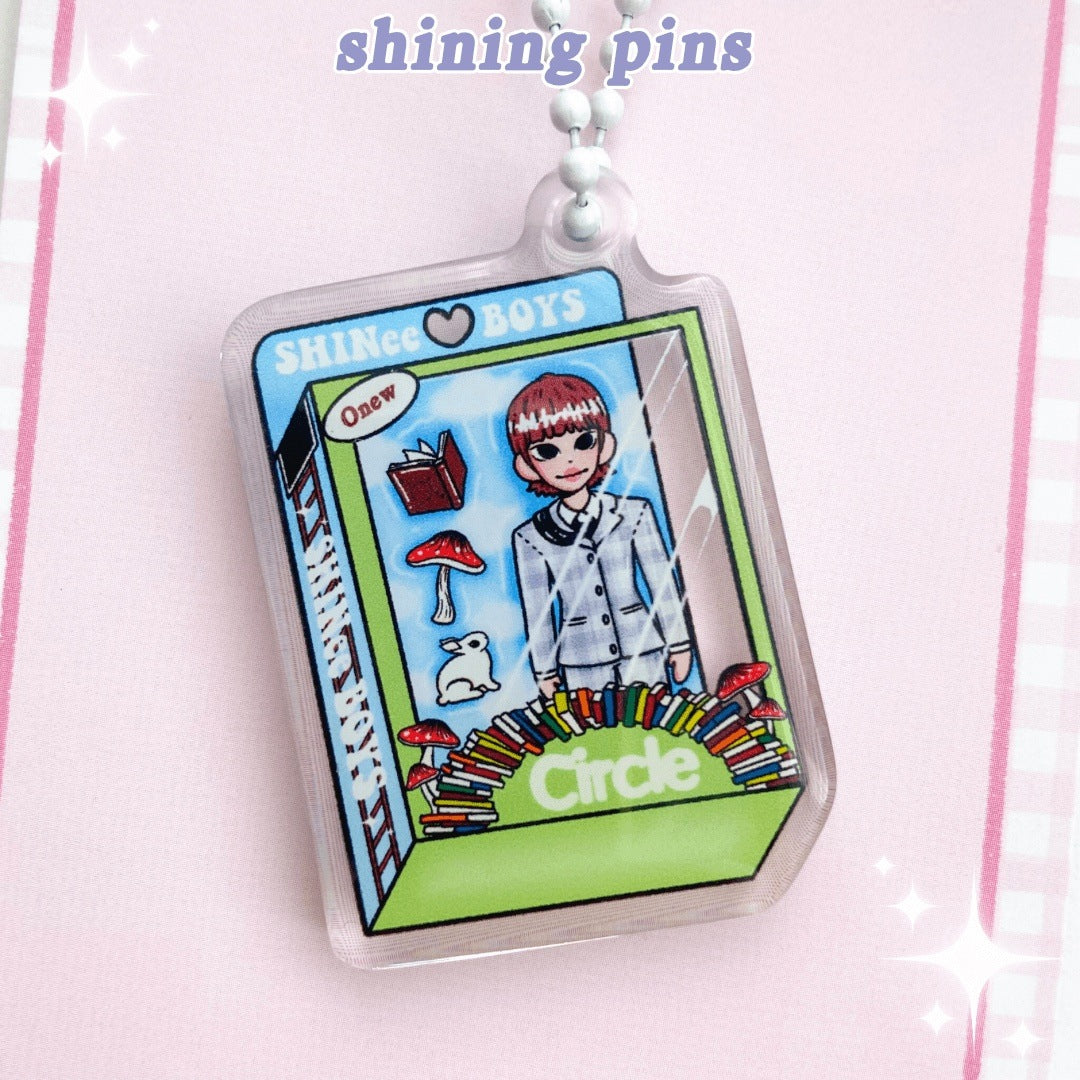 Onew Doll 'Circle' Keychain Acrylic Keychain acrylic keychains & pins, shinee Shining Pins