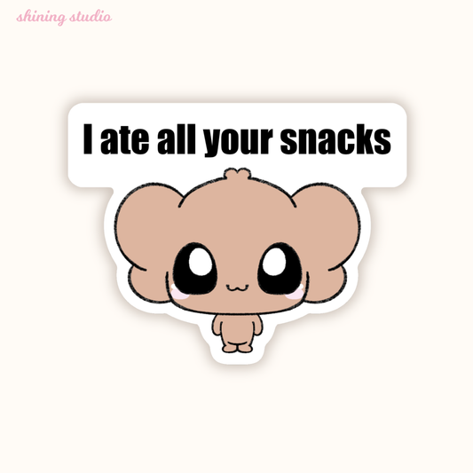 'I Ate All Your Snacks' Baby Cheese Sticker