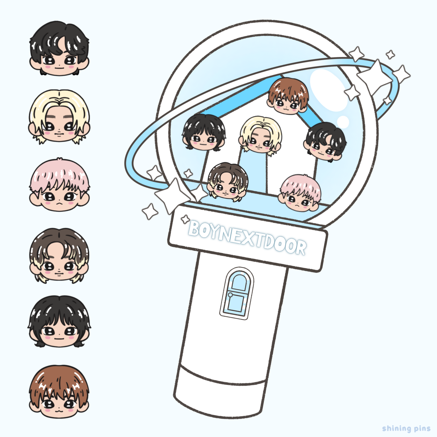 BoyNextDoor Lightstick Shaker Keychain