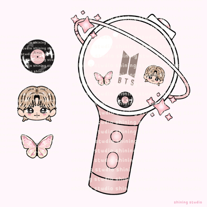 JIMIN Lightstick Shaker Keychain