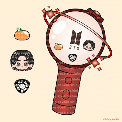 SUGA Lightstick Shaker Keychain