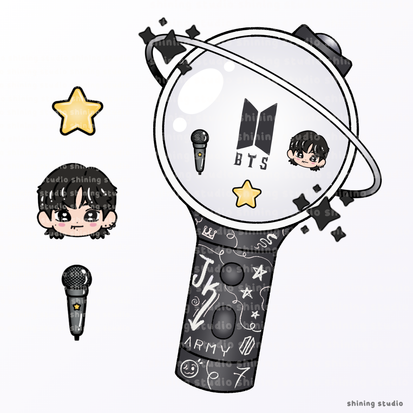 JUNGKOOK Lightstick Shaker Keychain