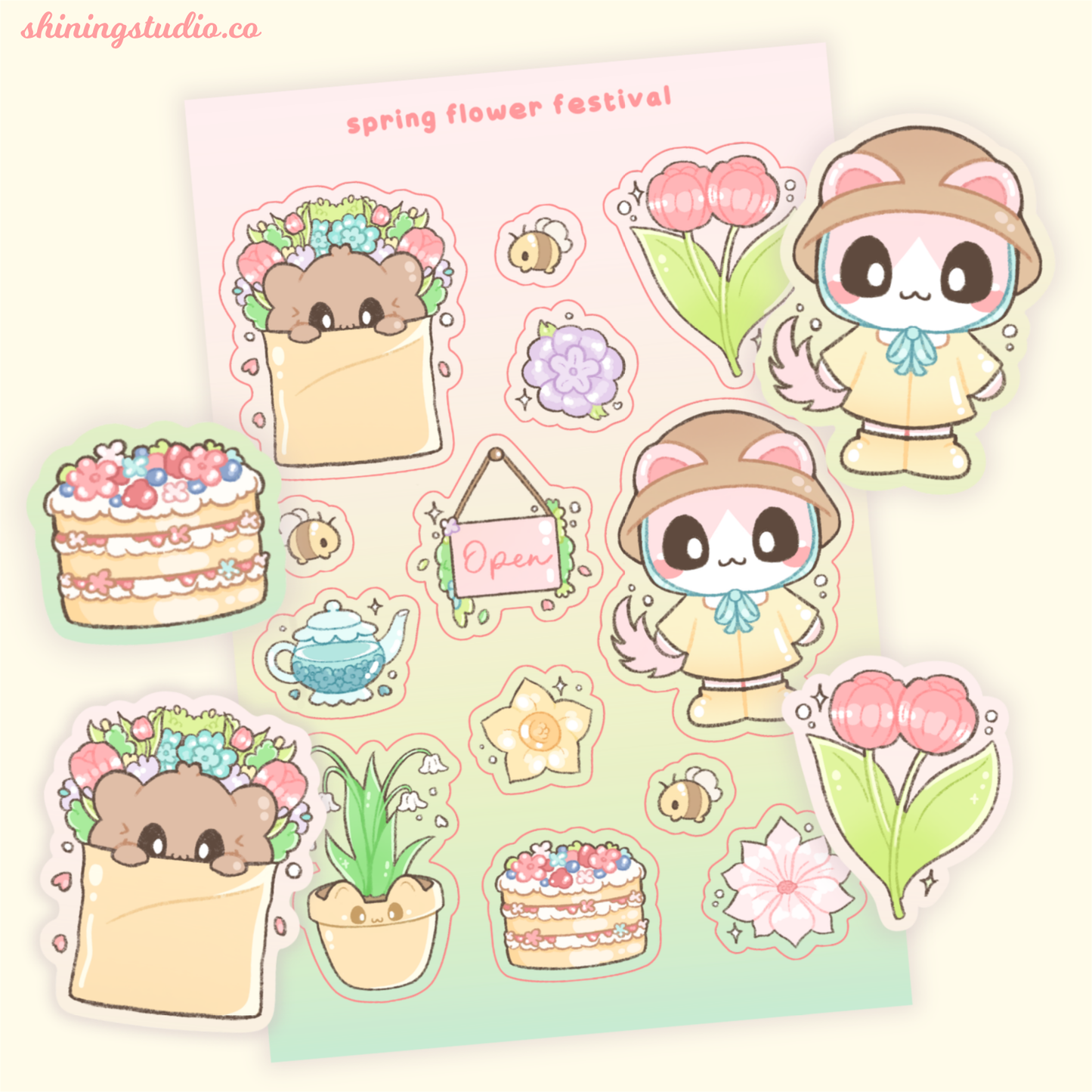 'Spring Flower Festival' Sticker Sheet