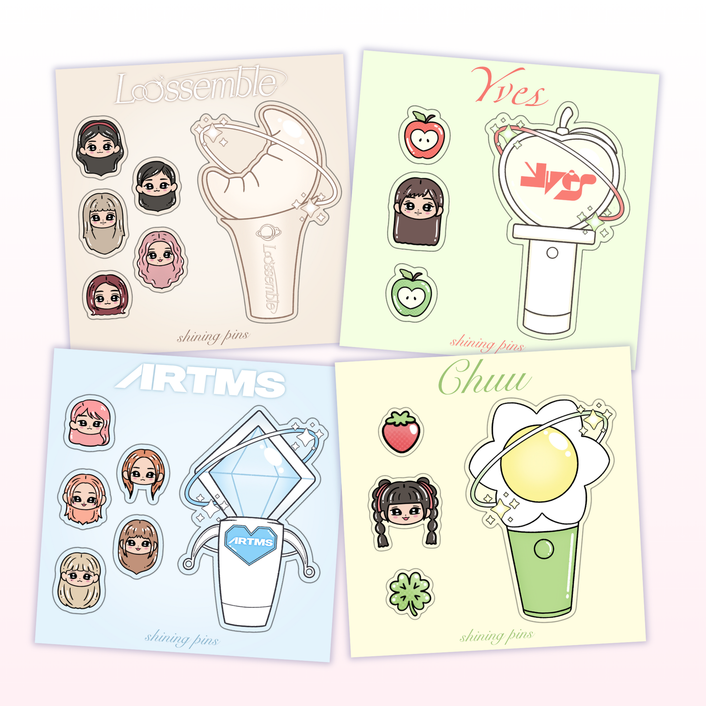 LOONA Re-Debut Lightstick Sticker Sheets