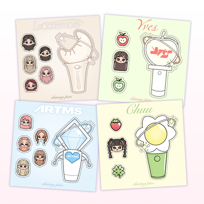 LOONA Re-Debut Lightstick Sticker Sheets