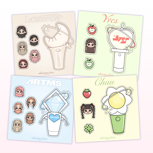 LOONA Re-Debut Lightstick Sticker Sheets