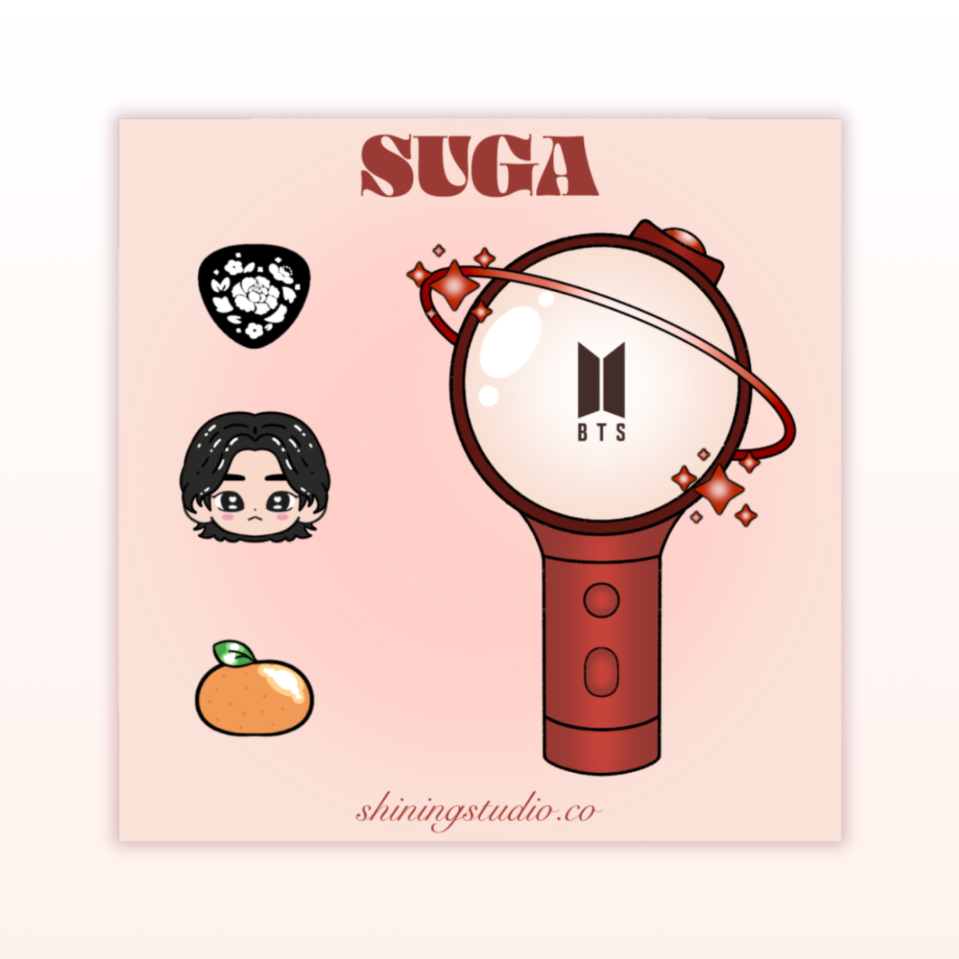 SUGA Lightstick Sticker Sheet
