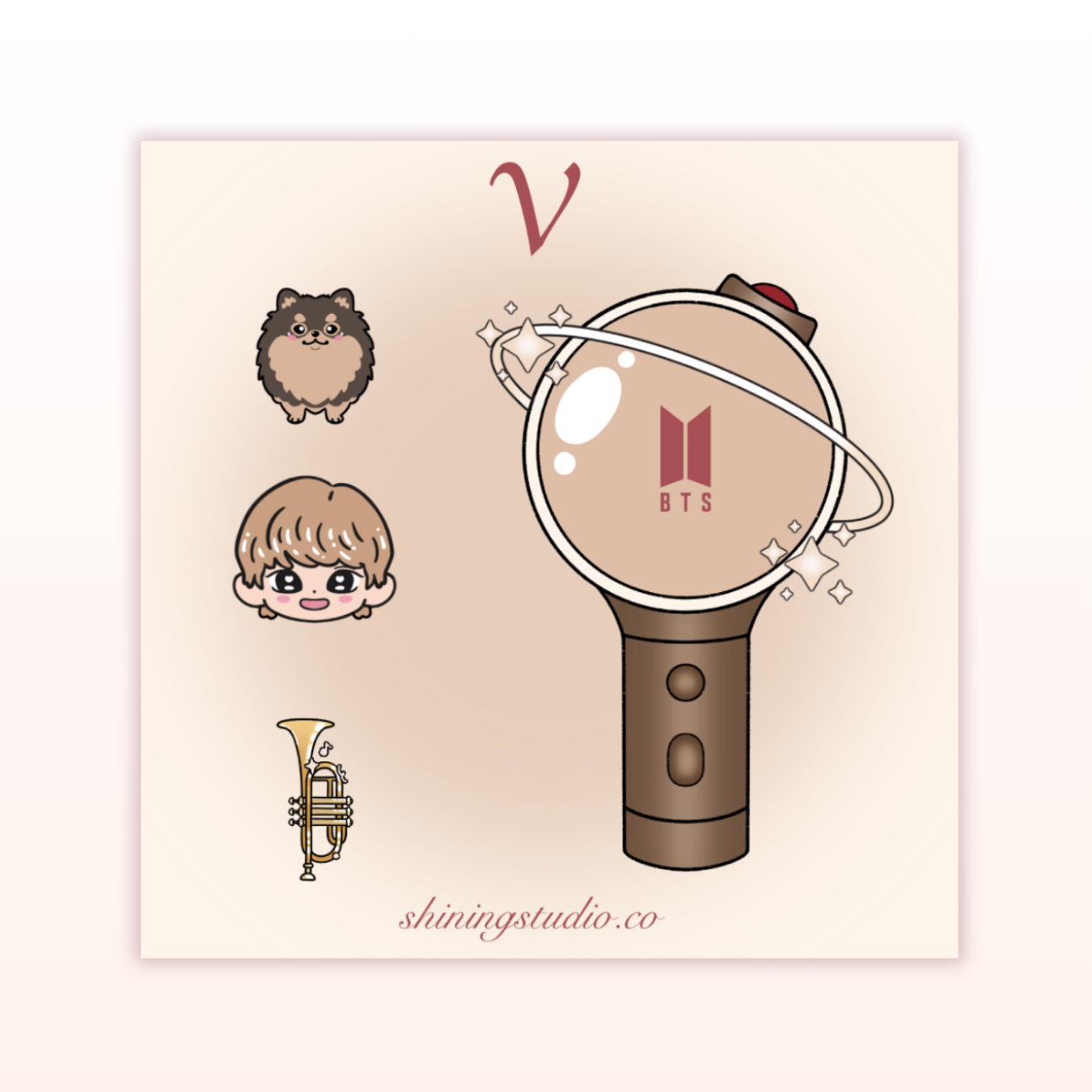 V Lightstick Sticker Sheet