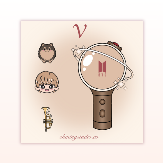 V Lightstick Sticker Sheet