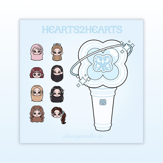 Hearts2Hearts Lightstick Sticker Sheet