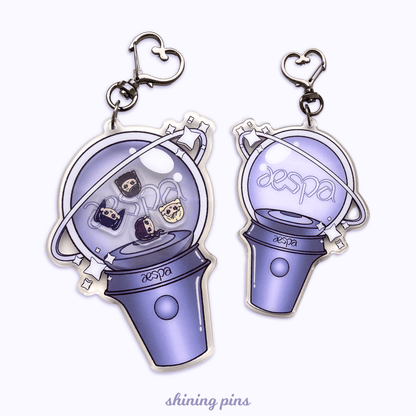 Aespa Lightstick Shaker Keychain Acrylic Keychain acrylic keychains & pins, aespa, restock Shining Pins