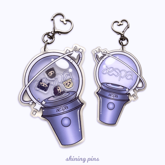 Aespa Lightstick Shaker Keychain Acrylic Keychain acrylic keychains & pins, aespa, restock Shining Pins