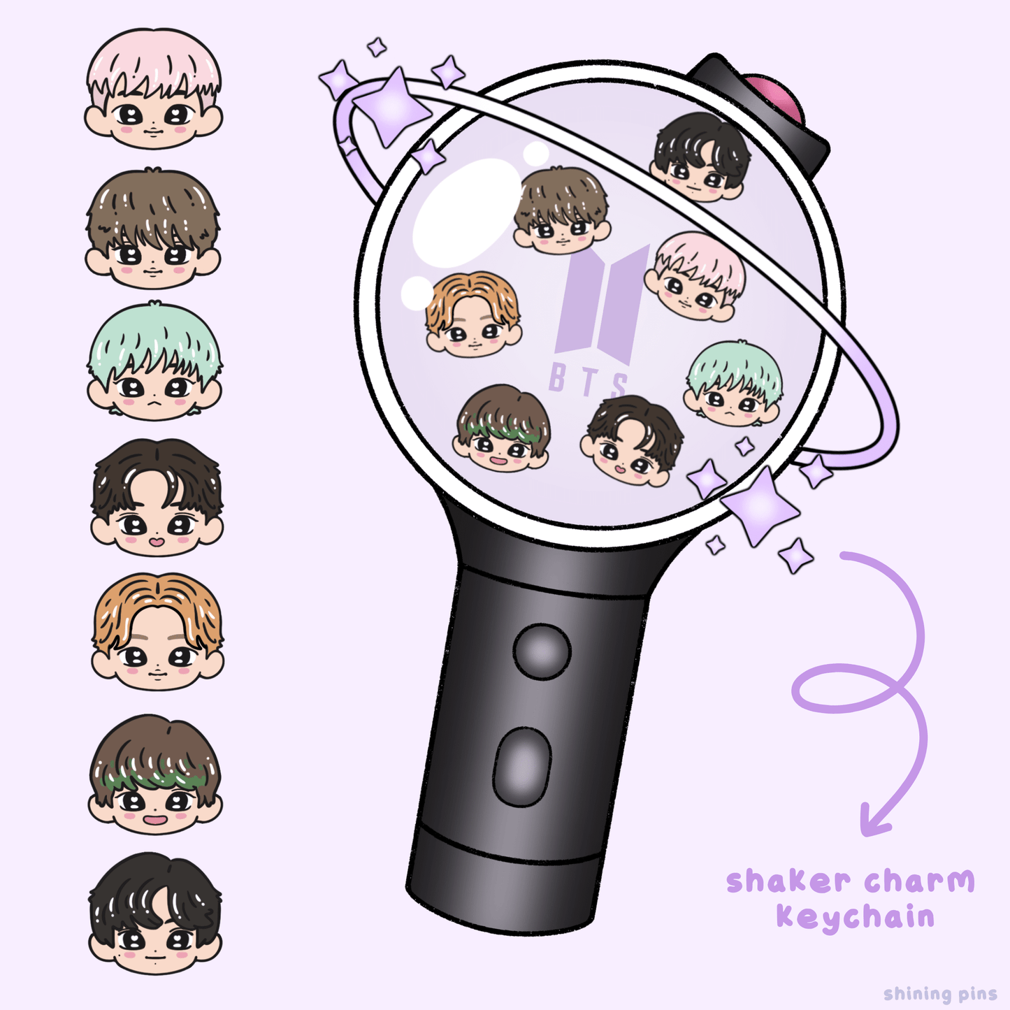 BTS Lightstick Shaker Keychain