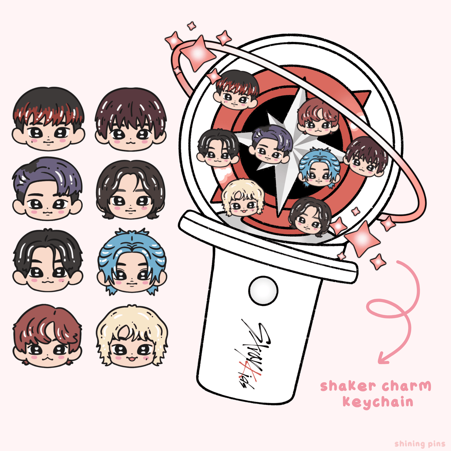 Stray Kids Lightstick Shaker Keychain