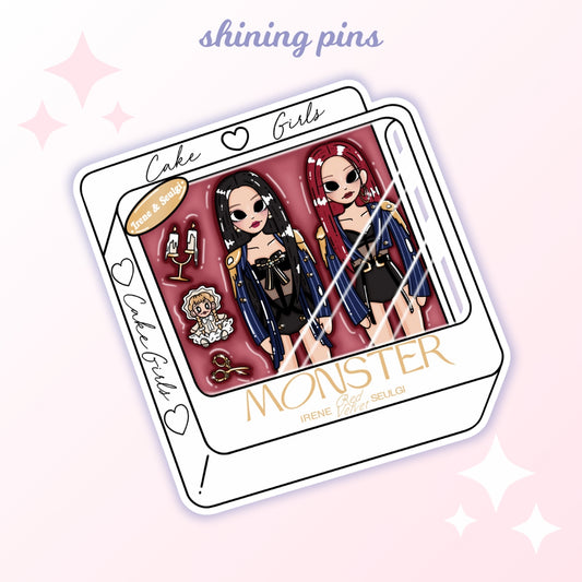 Irene & Seulgi Doll 'Monster' Sticker Stickers and Stationary red velvet, stickers & stationary Shining Pins