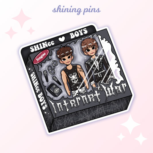 Jonghyun & Taemin Doll 'Internet War' Sticker Stickers and Stationary shinee, stickers & stationary Shining Pins