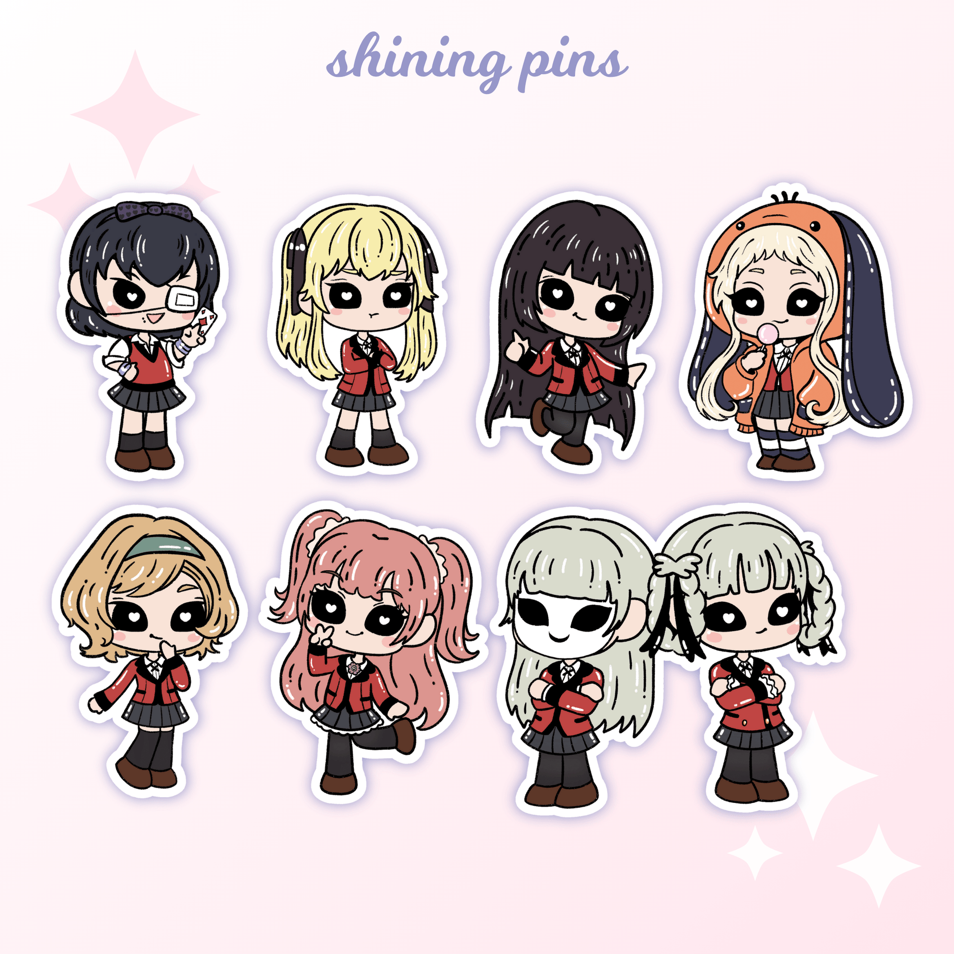 'Kakegurui' Stickers anime, shop new in, stickers & stationary Shining Pins