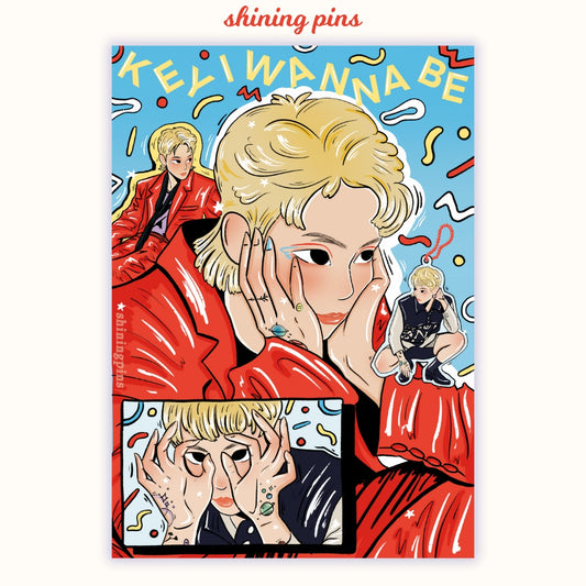 Key 'I Wanna Be' Print Art Prints art prints, shinee Shining Pins
