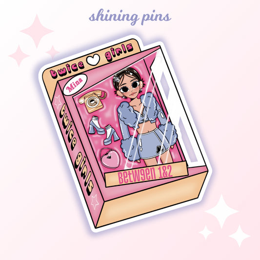 Mina Doll 'Between 1&2' Sticker Stickers and Stationary stickers & stationary, twice Shining Pins
