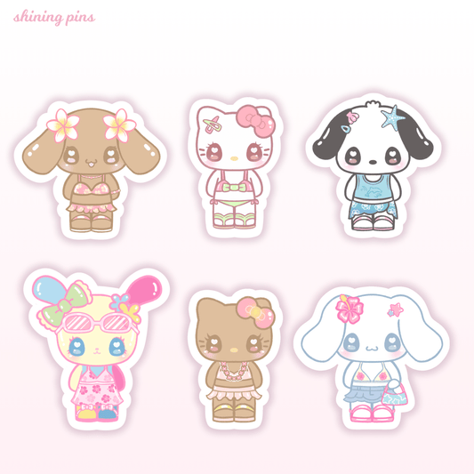 'My Gyaru Summer' Stickers sanrio, stickers & stationary Shining Pins