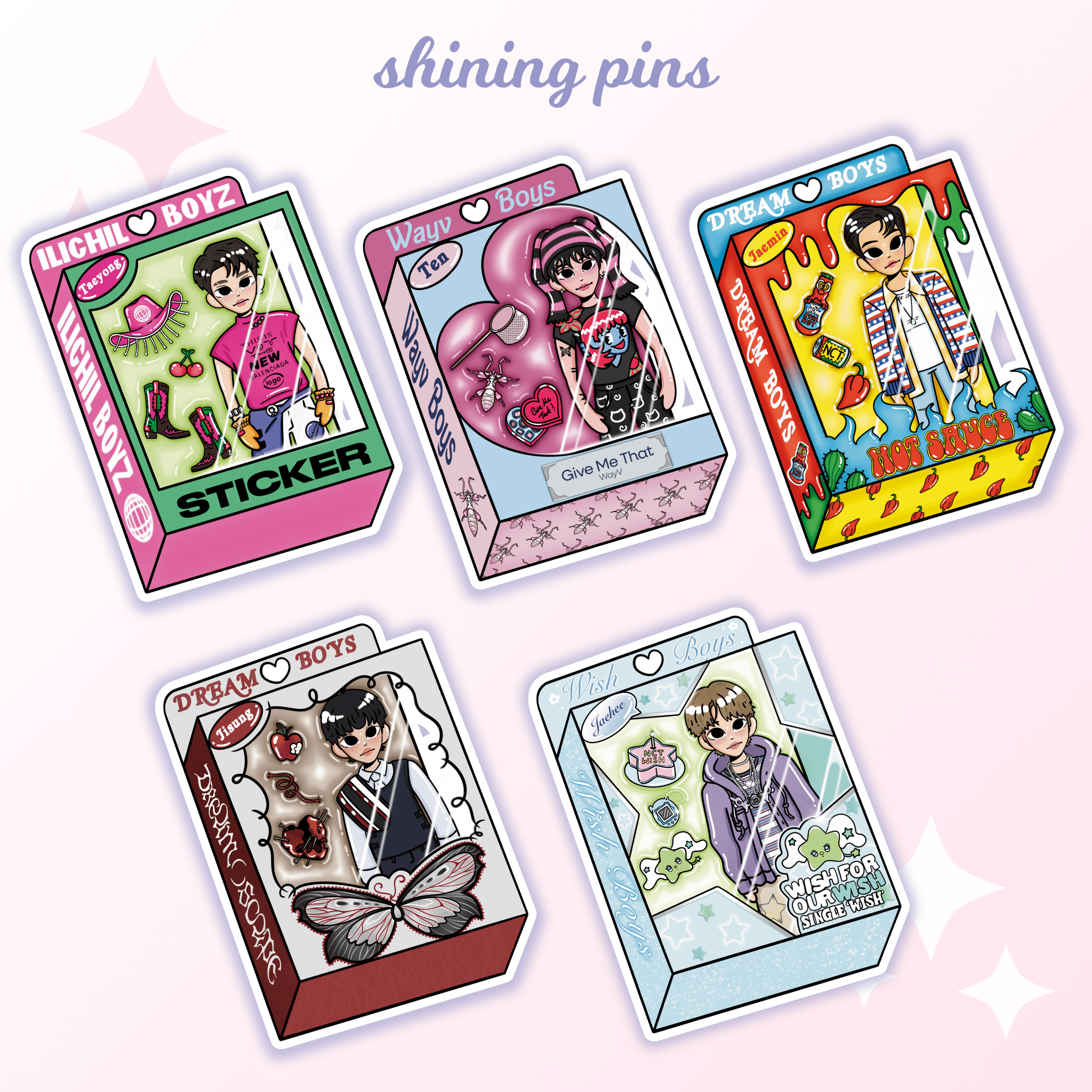 Shining Pins | NCT Doll Stickers – Shining Studio