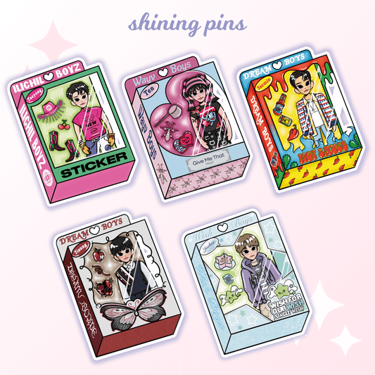 NCT Doll Stickers Stickers and Stationary nct, nct 127, nct dream, nct wish, shop new in, stickers & stationary, wayv Shining Pins