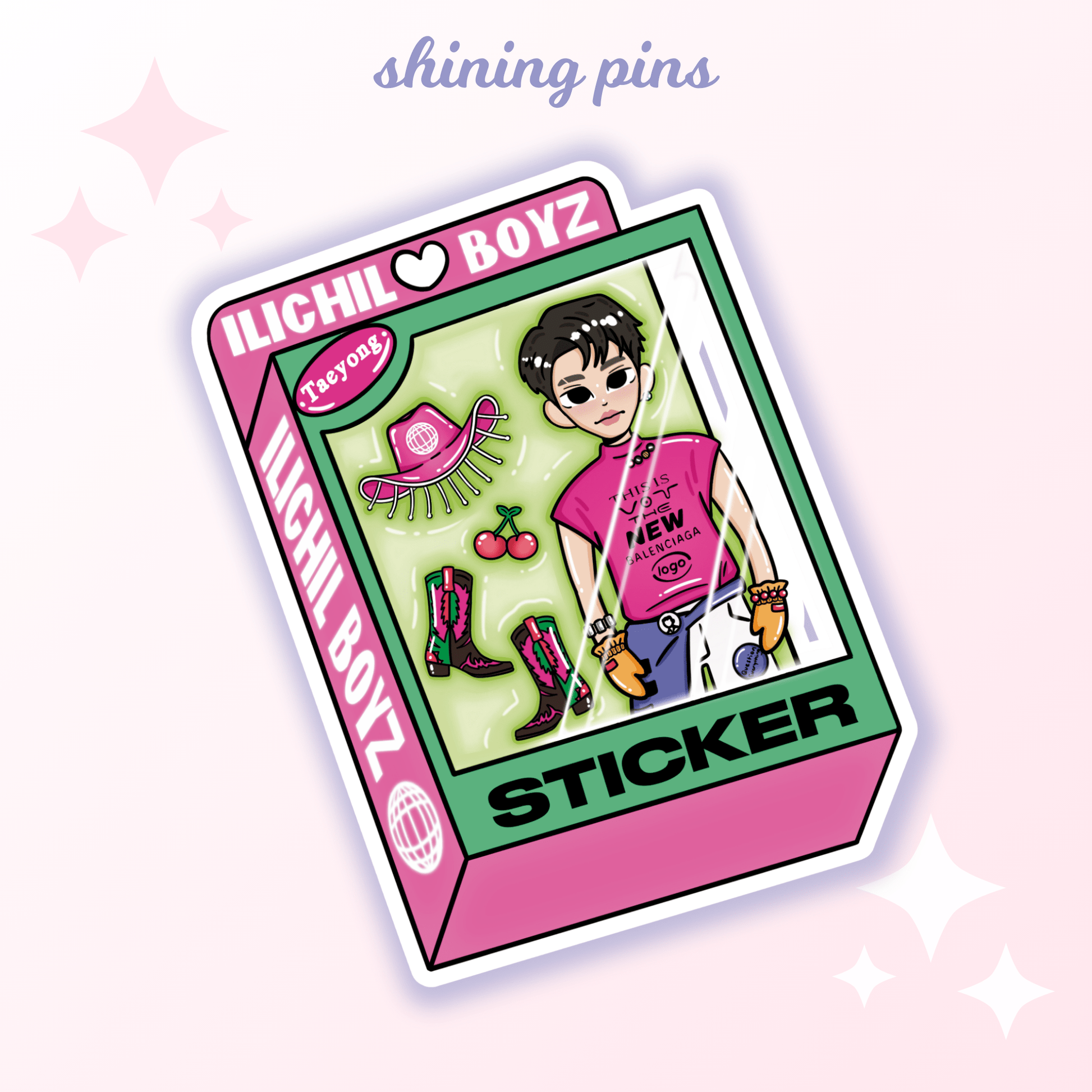 NCT Doll Stickers Stickers and Stationary nct, nct 127, nct dream, nct wish, shop new in, stickers & stationary, wayv Shining Pins