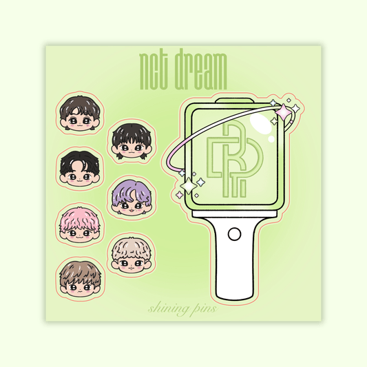 NCT Dream Lightstick Sticker Sheet Stickers and Stationary nct, nct dream, shop new in, stickers & stationary Shining Pins