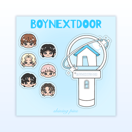 NEW Lightstick Sticker Sheets Acrylic Keychain ateez, boynextdoor, exo, ILLIT, itzy, nmixx, seventeen, shop new in, stayc, stickers & stationary Shining Pins