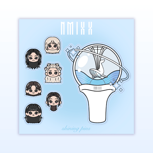 NEW Lightstick Sticker Sheets Acrylic Keychain ateez, boynextdoor, exo, ILLIT, itzy, nmixx, seventeen, shop new in, stayc, stickers & stationary Shining Pins