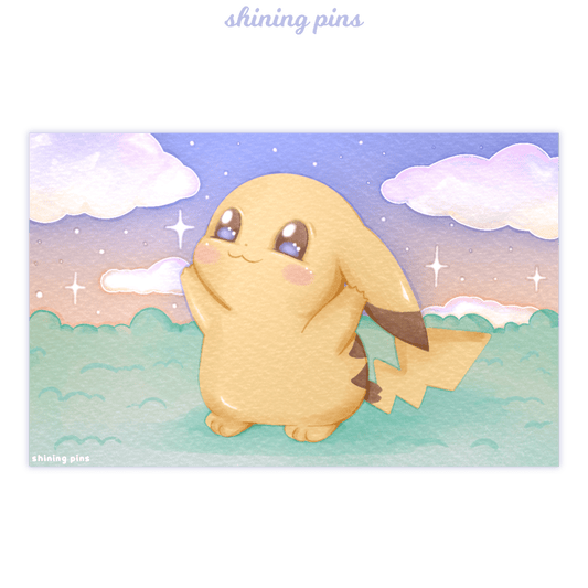 Pikachu Watercolour Print Art print anime, art prints, shop new in Shining Pins