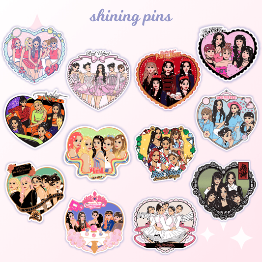 Red Velvet Heart Stickers Stickers and Stationary red velvet, stickers & stationary Shining Pins