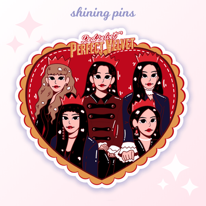 Red Velvet Heart Stickers Stickers and Stationary red velvet, stickers & stationary Shining Pins