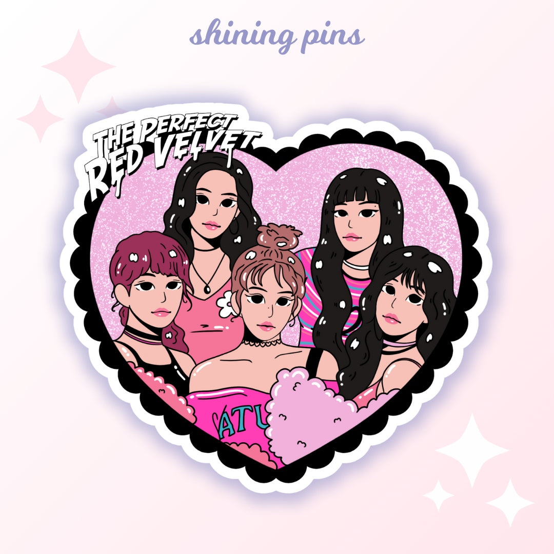 Red Velvet Heart Stickers Stickers and Stationary red velvet, stickers & stationary Shining Pins