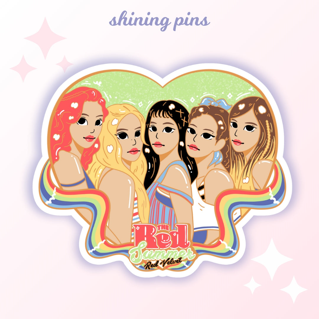 Red Velvet Heart Stickers Stickers and Stationary red velvet, stickers & stationary Shining Pins