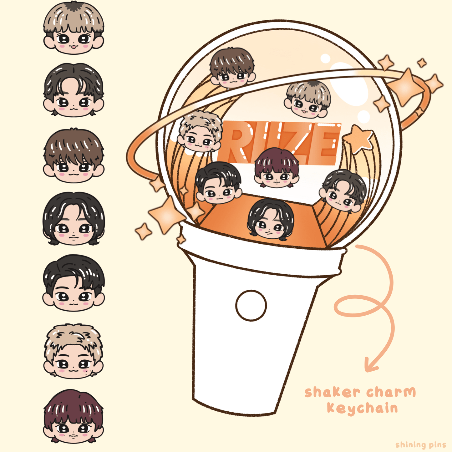 Riize Lightstick Shaker Keychain Acrylic Keychain acrylic keychains & pins, riize Shining Pins