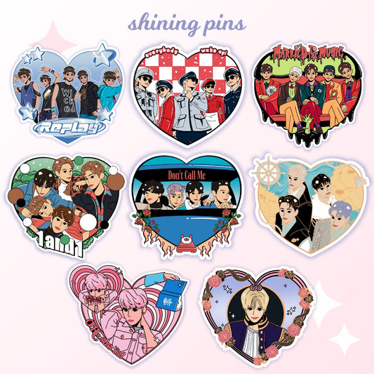 SHINee Heart Stickers Stickers and Stationary shinee, stickers & stationary Shining Pins