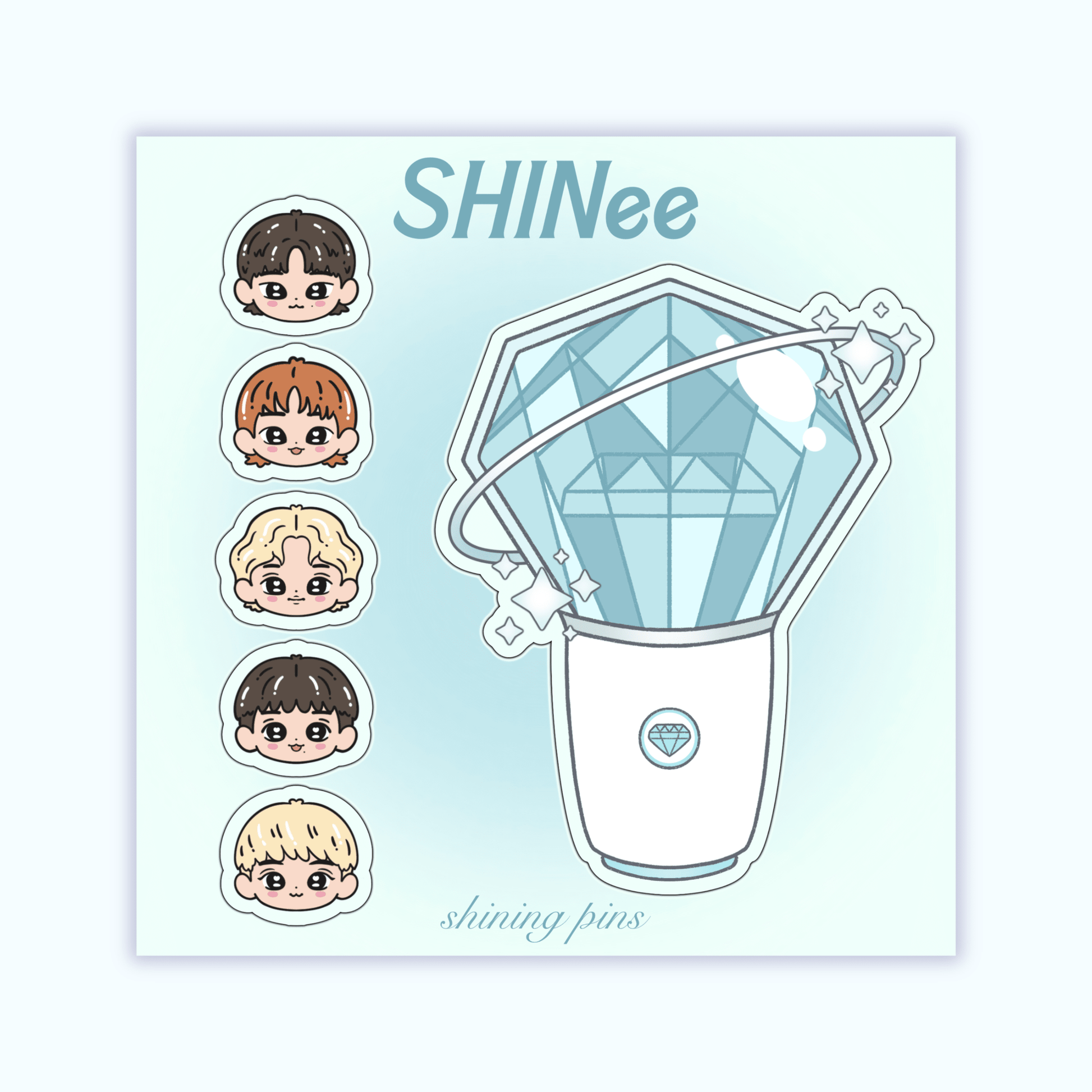 SHINee Lightstick Sticker Sheet Stickers and Stationary shinee, stickers & stationary Shining Pins