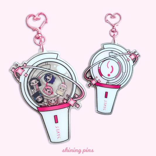 STAYC Lightstick Shaker Keychain Acrylic Keychain acrylic keychains & pins, shop new in, stayc Shining Pins