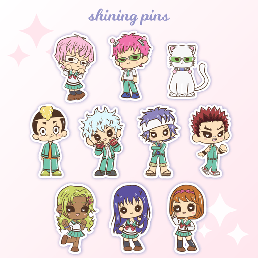'Saiki-K' Stickers anime, shop new in, stickers & stationary Shining Pins