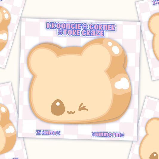 'Sweet Bread' Kkoongie Notepad Stickers and Stationary kkoongie and friends, shop new in, stationary Shining Pins