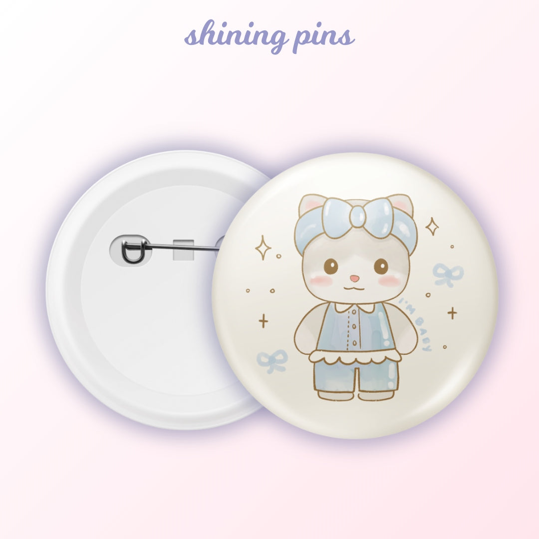 'Sylvanian Sleepover' Kkoongie & Friends Badges Art print accessories, kkoongie and friends Shining Pins