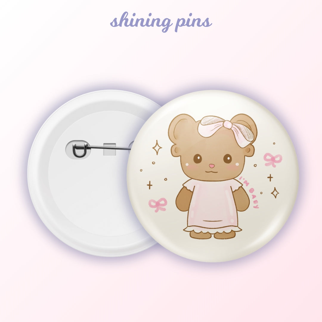 'Sylvanian Sleepover' Kkoongie & Friends Badges Art print accessories, kkoongie and friends Shining Pins