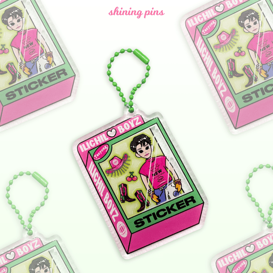 Taeyong Doll 'Sticker' Keychain Acrylic Keychain acrylic keychains & pins, nct, nct 127, shop new in Shining Pins