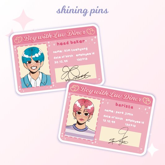Vmin 'Boy with Luv' ID Stickers Acrylic Keychain bts, stickers & stationary Shining Pins