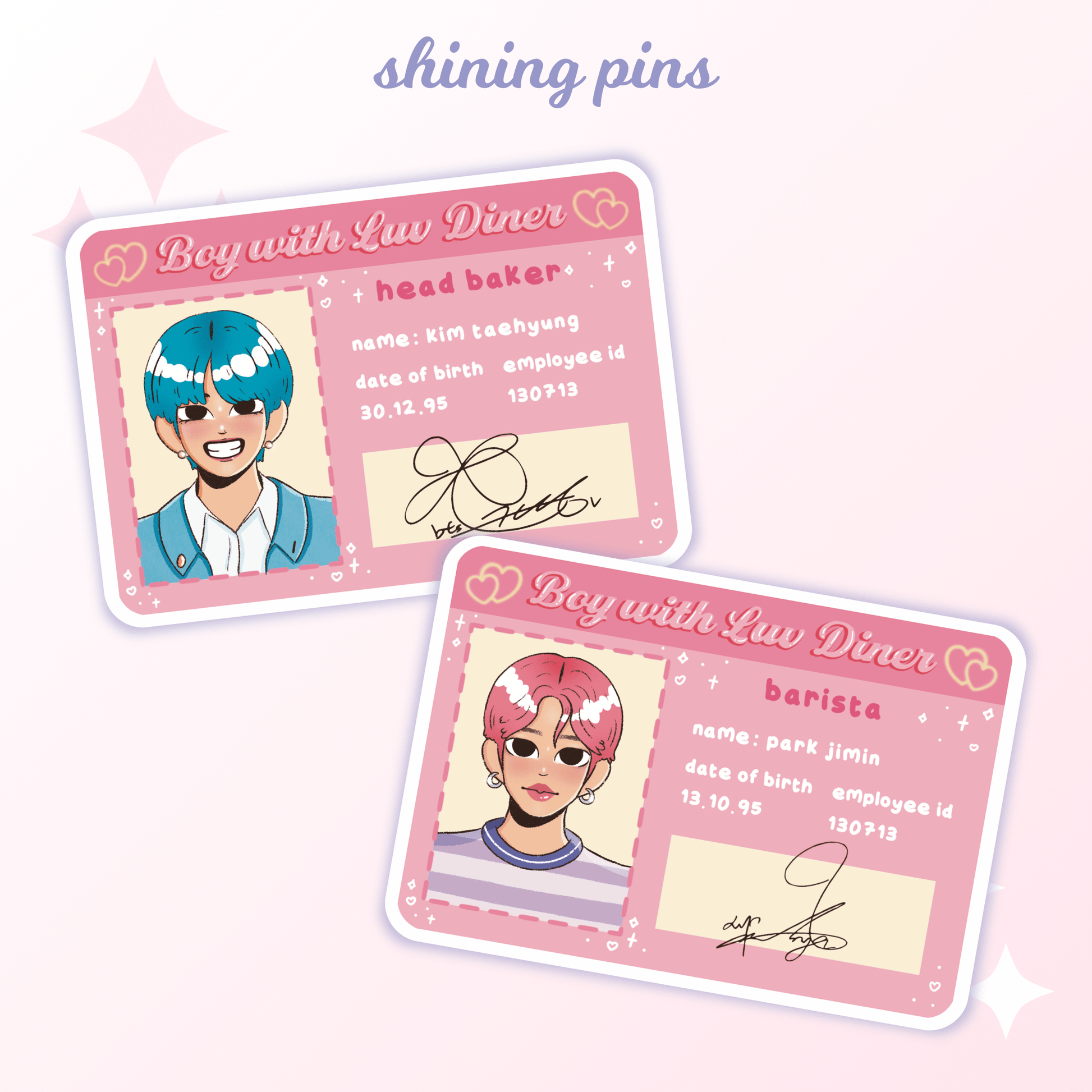Vmin 'Boy with Luv' ID Stickers Acrylic Keychain bts, stickers & stationary Shining Pins