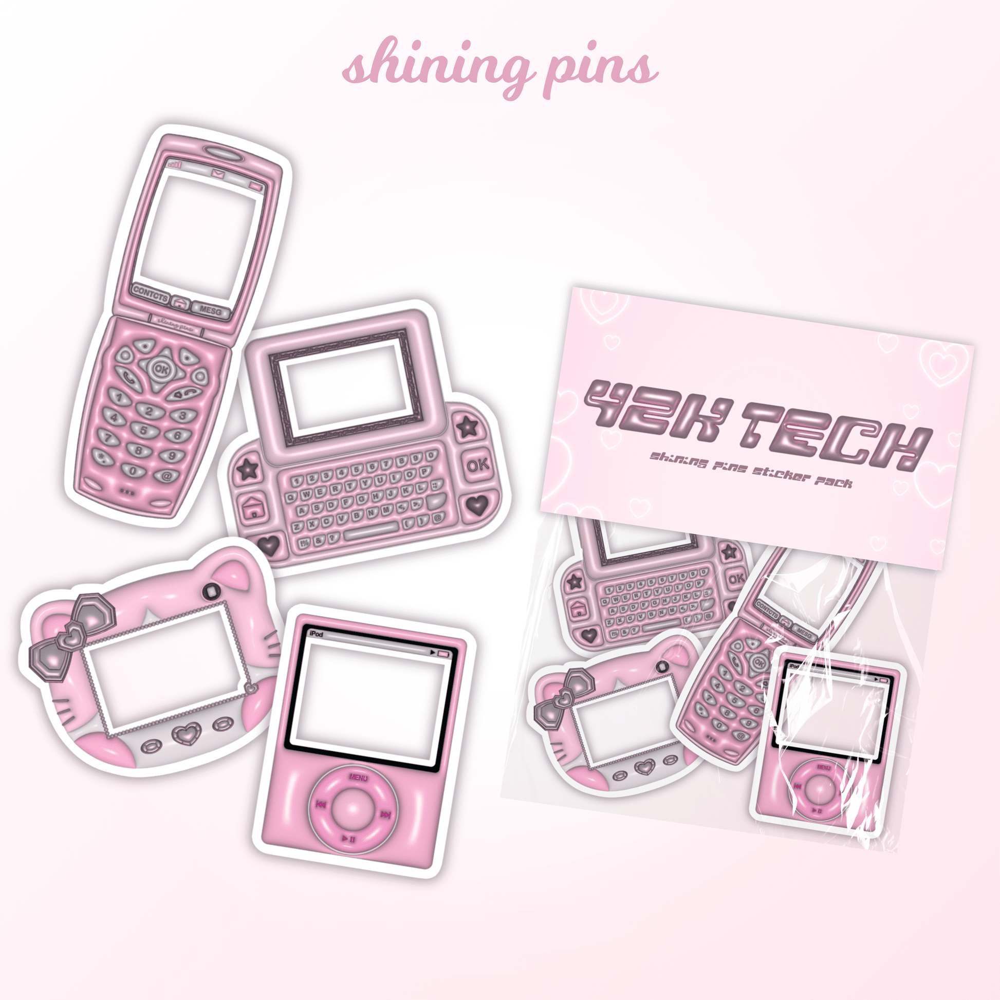 Y2K Tech Sticker Pack stickers & stationary Shining Pins