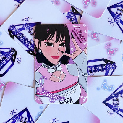 Aespa 'Savage' Sticker Sheet & Photocard Set Stickers and Stationary aespa, low stock, Photocards & Toploaders, stickers & stationary Shining Pins