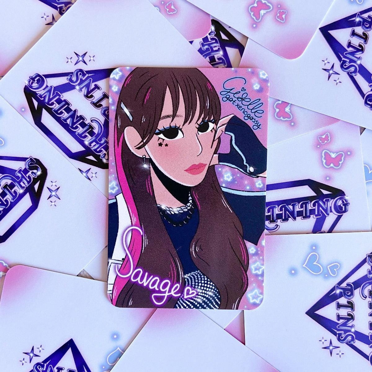 Aespa 'Savage' Sticker Sheet & Photocard Set Stickers and Stationary aespa, low stock, Photocards & Toploaders, stickers & stationary Shining Pins